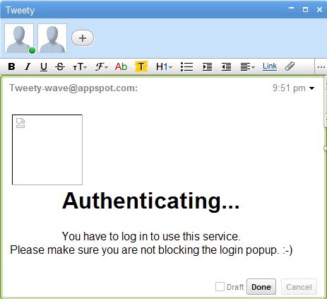 authenticating google wave authenticating Add and Integrate Twitter Account to Your Google Wave Account