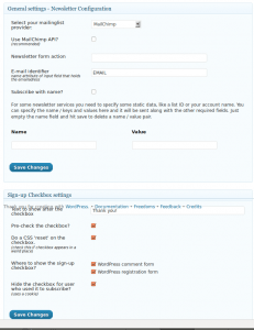 WordPress Opt-in Plugin Settings