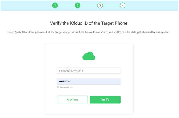 Spyic Target Phone Cloud ID