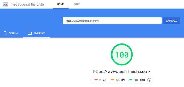 Google Pagespeed Insight Scores