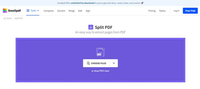 How to Split PDF Files using smallpdf