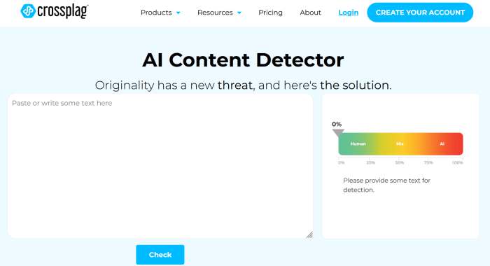 Crossplag Best AI Content Detector Tool