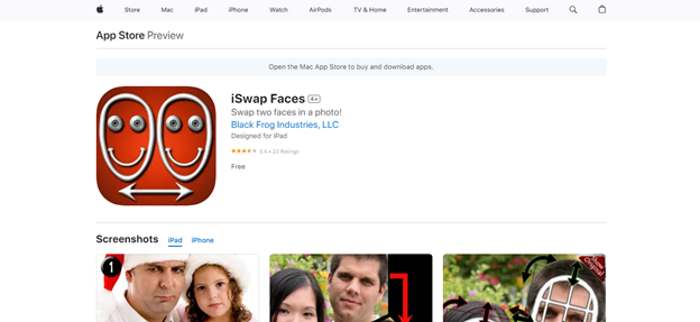 iSwap Faces App for iPhone
