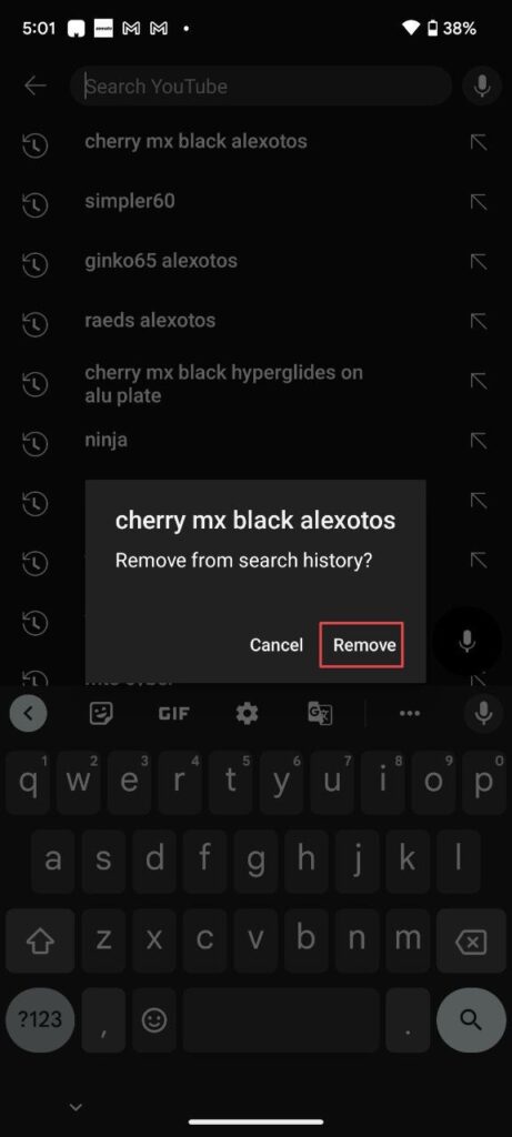 How to Delete Specific YouTube Searches