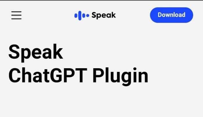 Speak plugin for chatgpt