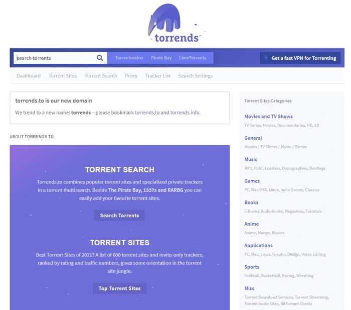 torrends search engine